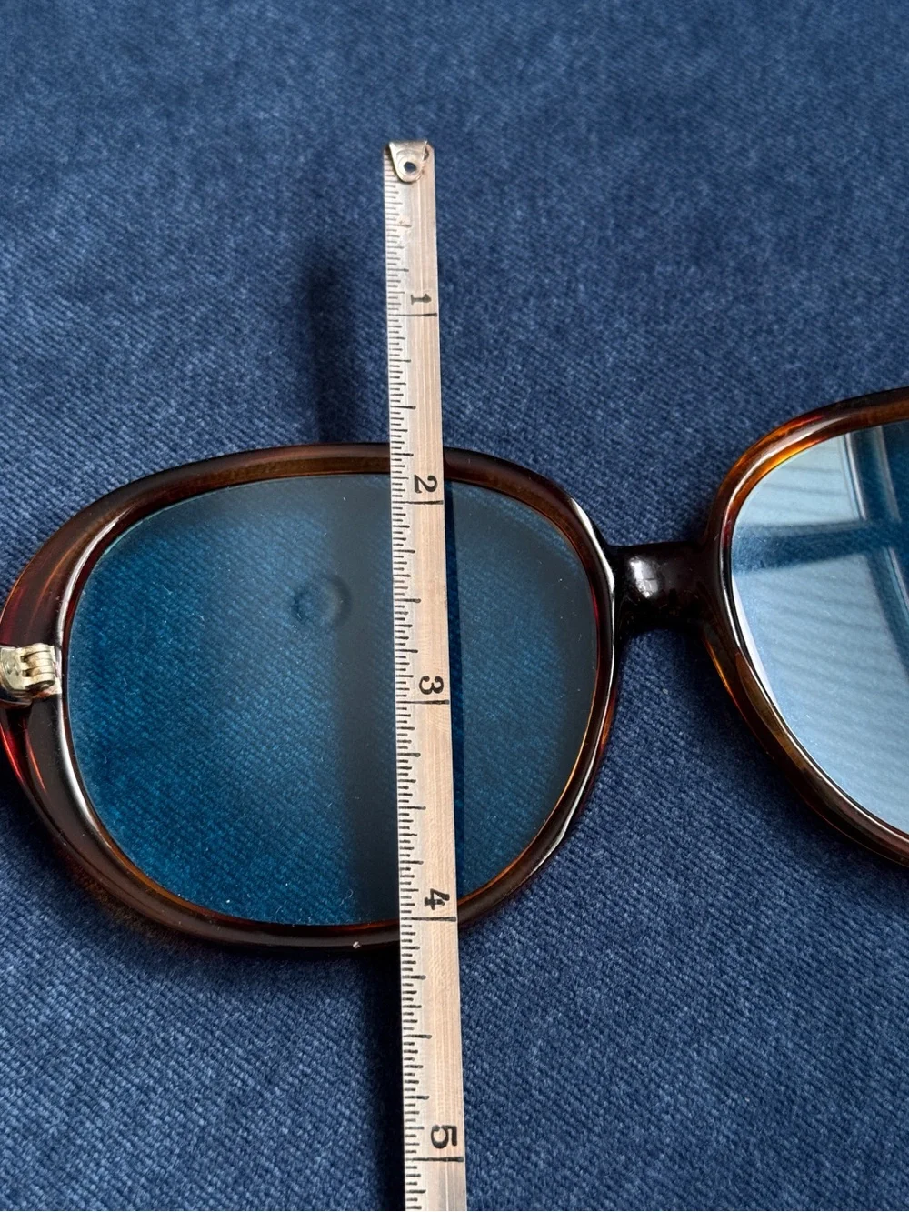Vintage Italian O. Friulana  Oversized Blue tint Sunglasses.